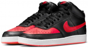Nike Court Vision Mid Leder/Textil Sneaker schwarz/rot im 80er Look