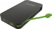 NINETEC NT-608 6.000mAh USB Power Bank mit integriertem Ladekabel