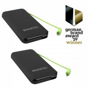NINETEC NT-610 10.000mAh PowerBank mit Lightning, Micro-USB und TypeC Kabel