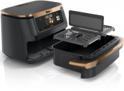 Ninja AF500 Deluxe Schwarz & Kupfer Foodi FlexDrawer 10,4 Liter Dual Zone Hei&szlig;luftfritteuse