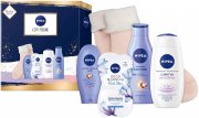 NIVEA Cosy Feeling Geschenkset, Set mit weichen Socken, Body Milk, Pflegedusche und Gesichtsmaske