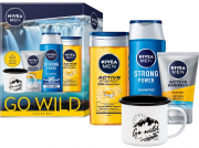NIVEA MEN Go Wild Active Geschenkset mit Pflegeprodukten und rustikalem Becher