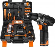 NIYEYE 12V 2.0Ah Akkuschrauber inkl. 93 teiliges Zubeh&ouml;r