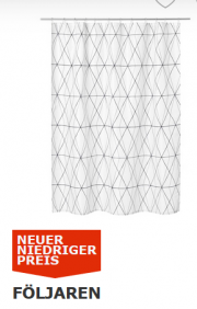 Noch ein Nierdrigpreis-Deal bei IKEA Duschvorhang, wei&szlig; schwarz, grau 