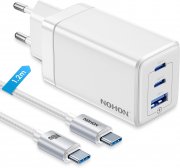 NOHON 65W GaN 3-Port Schnellladeger&auml;t mit 140W Typ-C 1.2M Ladekabel