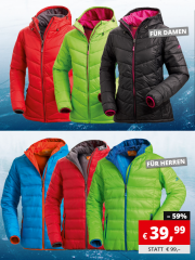 Nordcap Damen und Herren Steppjacken in 4 Farben