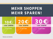 Nur heute 10 &euro;, 20 &euro; oder 30 &euro; Staffelrabatt auf das komplette Sortiment bei Jeans Direct