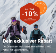 Nur heute 10% Extra-Rabatt auf alle bereits reduzierte Artikel im Winter-Sale bei Bergzeit