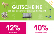 Nur heute 10% online oder 12% in der App auf das gesamte Spielzeug-Sortiment im Babymarkt