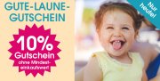Nur heute 10% Rabatt auf das gesamte Sortiment im Babymarkt Shop
