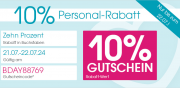 Nur heute 10% Rabatt auf das gesamte Sortiment inkl. bereits reduzierte Artikel im Babymarkt