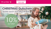 Nur heute 10% Rabatt auf das gesamte Sortiment inkl. bereits reduzierte Artikel im Babymarkt