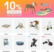 Nur heute 10% Rabatt auf die Kategorie Spielzeug im Babymarkt