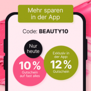 Nur heute 10% Rabatt auf fast alles im Shop und 12% Rabatt in der App bei Flaconi