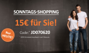 Nur heute 15 Euro Rabatt auf ALLES inkl. bereits reduzierter Sale Artikel im Jeans Direct Shop