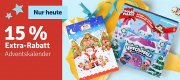 Nur heute 15% Extra-Rabatt auf alle Adventskalender im MyToys Shop