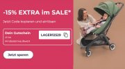 Nur heute 15% Extra-Rabatt auf alle bereits reduzierte Sale-Artikel im Babymarkt