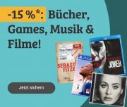 Nur heute 15% Rabatt auf alle Filme, Videospiele, B&uuml;cher und Musik bei reBuy