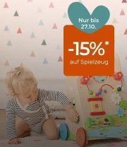 Nur heute 15% Rabatt auf das komplette Spielzeug-Sortiment im Babymarkt