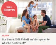 Nur heute 15% Rabatt auf das W&auml;sche-Sortiment bei Tchibo