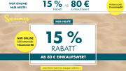 Nur heute 15% Rabatt auf fast alles im Karstadt Shop