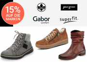 Nur heute 15% Rabatt auf Rieker, Paul Green, Superfit und Gabor im Gebr&uuml;der G&ouml;tz Shop