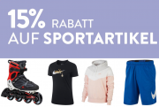 Nur heute 15% Rabatt auf Sportartikel im Galeria Kaufhof Shop