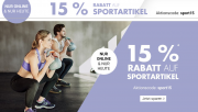 Nur heute 15% Rabatt auf Sportartikel im Karstadt Shop