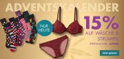 Nur heute 15% Rabatt auf W&auml;sche und Str&uuml;mpfe im Galeria Karstadt Kaufhof Shop