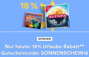 Nur heute 18% Rabatt auf Spielwaren, Filme, H&ouml;rb&uuml;cher und H&ouml;rbuch-Downloads im Thalia Shop