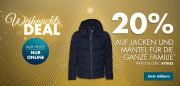 Nur heute 20% auf Jacken und M&auml;ntel f&uuml;r die ganze Familie im Galeria Karstadt Kaufhof Shop