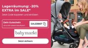 Nur heute 20% Extra-Rabatt auf alle bereits reduzierte Sale-Artikel im Babymarkt