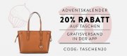 Nur heute 20% Extra-Rabatt auf alle Handtaschen und Rucks&auml;cke im Mirapodo Shop