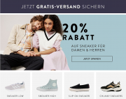 Nur heute 20% Extra-Rabatt auf ALLE Sneaker f&uuml;r Damen und Herren + gratis Versand bei Mirapodo
