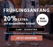 Nur heute 20% Extra-Rabatt auf bereits reduzierte Bekleidung bei Jeans Direct