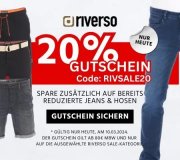 Nur heute 20% Extra-Rabatt auf bereits reduzierte riverso Sale-Artikel bei Jeans Direct