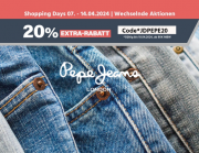 Nur heute 20% Extra-Rabatt auf das gesamte Sortiment von Pepe Jeans bei Jeans Direct