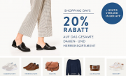 Nur heute 20% Rabatt auf alle Artikel f&uuml;r Damen und Herren im Mirapodo Shop