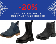 Nur heute 20% Rabatt auf alle Chelsea Boots f&uuml;r Damen und Herren bei Mirapodo