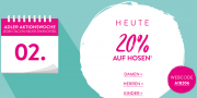 Nur heute 20% Rabatt auf alle Hosen f&uuml;r Damen, Herren und Kinder im Adler Shop