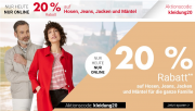 Nur heute 20% Rabatt auf alle Hosen & Jeans sowie Jacken & M&auml;ntel im Karstadt Shop