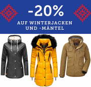 Nur heute 20% Rabatt auf alle Winterjacken und Winterm&auml;ntel f&uuml;r Damen und Herren bei Mirapodo