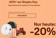 Nur heute 20% Rabatt auf ausgesuchte Topmarken bei Ebay