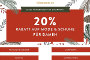 Nur heute 20% Rabatt auf Bekleidung und Schuhe f&uuml;r Damen bei Mirapodo