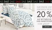 Nur heute 20% Rabatt auf Bettw&auml;sche & Frottierwaren bei Galeria Karstadt Kaufhof