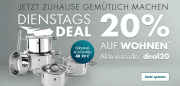 Nur heute 20% Rabatt auf das Wohnsortiment im Galeria Karstadt Kaufhof Shop