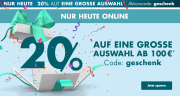 Nur heute 20% Rabatt auf eine gro&szlig;e Anzahl an Marken ab 100 Euro im Galeria Karstadt Kaufhof Shop