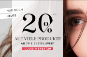 Nur heute 20% Rabatt auf fast alles au&szlig;er auf reduzierte Artikel und Angebote bei Douglas