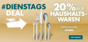 Nur heute 20% Rabatt auf Haushaltswaren im Galeria Karstadt Kaufhof Shop
