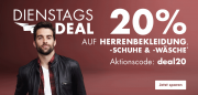 Nur heute 20% Rabatt auf Herrenmode inkl. Schuhe und W&auml;sche im Galeria Karstadt Kaufhof Shop